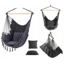 Подвесное кресло гамак бразильский BOHO 100см + 2 шт подушки Dark Grey
