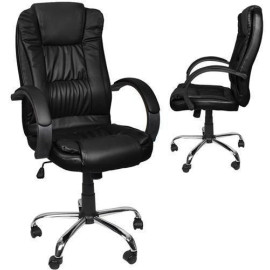 Кресло офисное экокожа черное MALATEC 8983