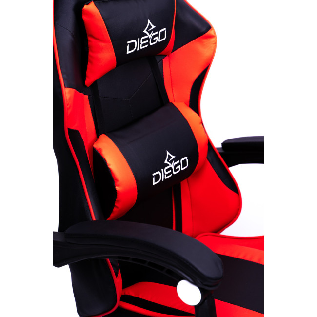 Кресло геймерское DIEGO с массажем черно-красное