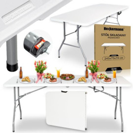 Стол складной переносний Heckermann 240х74x74 Білий (Z240)