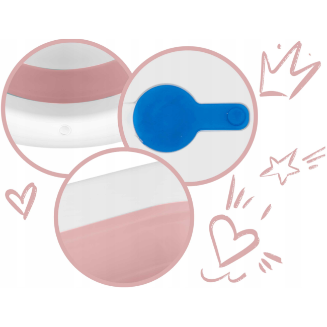 Ванночка дитяча складана з вкладишем та термометром RicoKids біло-рожева (Польща)