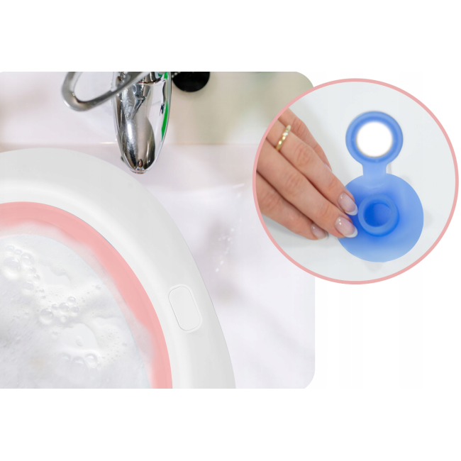 Ванночка дитяча складана з вкладишем та термометром RicoKids біло-рожева (Польща)