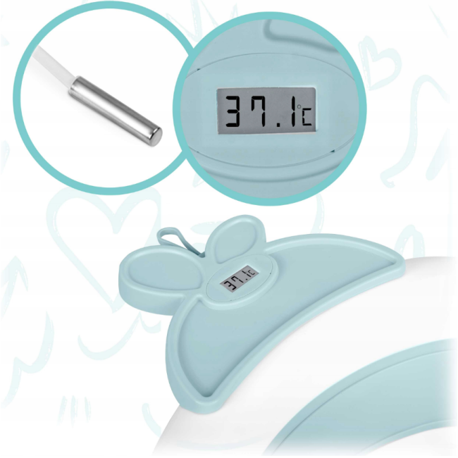 Ванночка дитяча складана з вкладишем та термометром RicoKids (Польща)