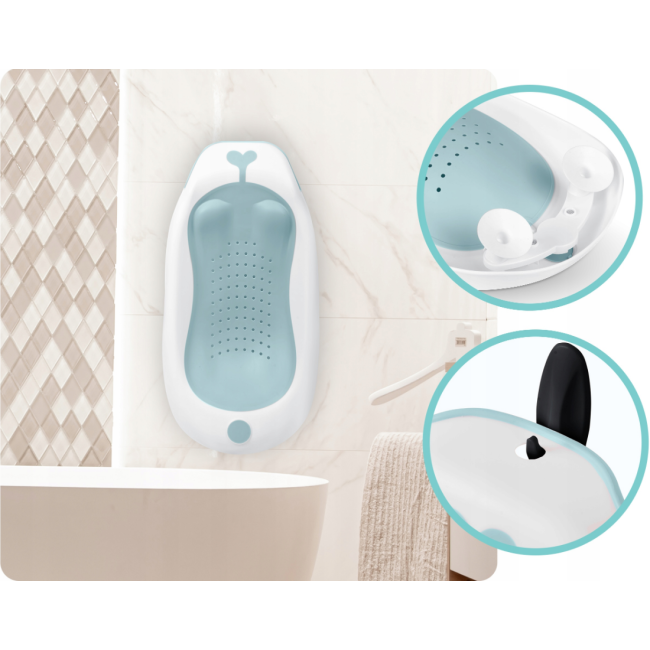 Ванночка дитяча складана з вкладишем та термометром RicoKids (Польща)