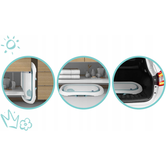 Ванночка дитяча складана з вкладишем та термометром RicoKids (Польща)