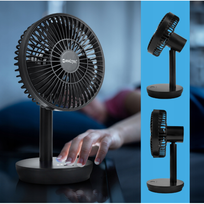 Настільний вентилятор бездротовий MalTec чорний (Польща)