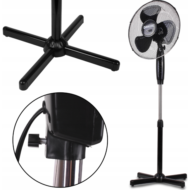 Вентилятор для підлоги MalTec чорний (Польща)