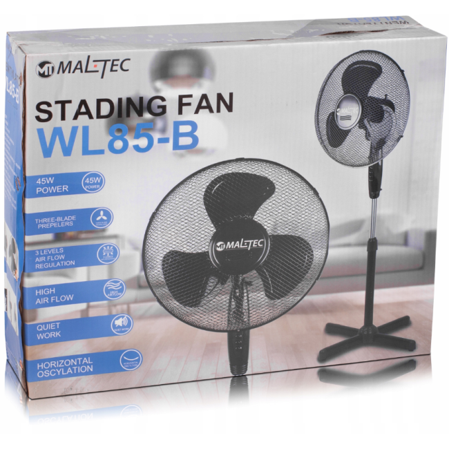 Вентилятор для підлоги MalTec чорний (Польща)