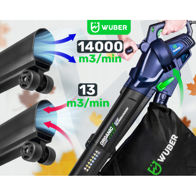 Садовий пилосос електричний Wuber 3000Вт 40л (Польща)