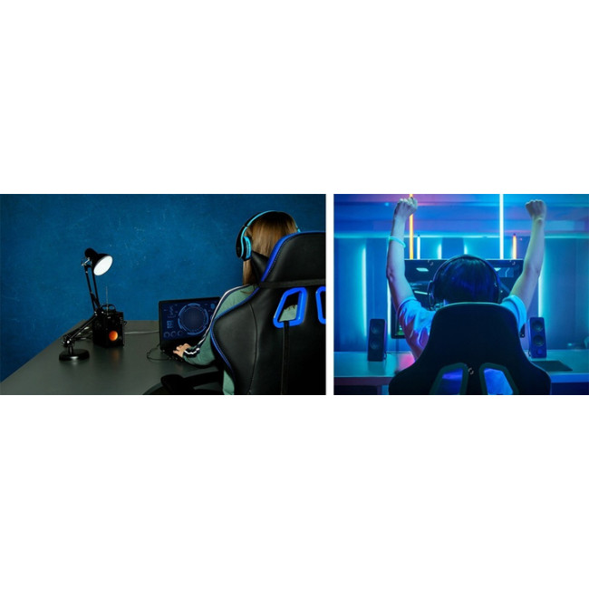 Геймерське кресло ігрове комп'ютерне Malatec 8978 Чорний/Синій