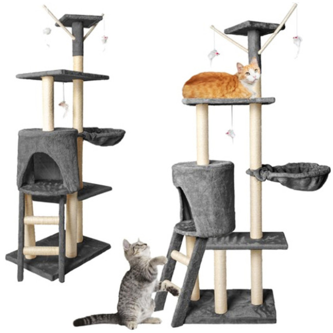 Когтєточка лежанка для кошек Purlov 7927 домік і игровой комплекс на 5 рівнів для декількох домашніх
