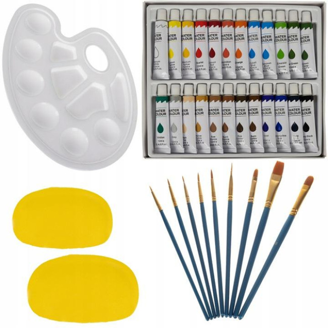 Подарочный художественный набор для рисунка с мольбертом Maaleo в чемодане (46 предметов)