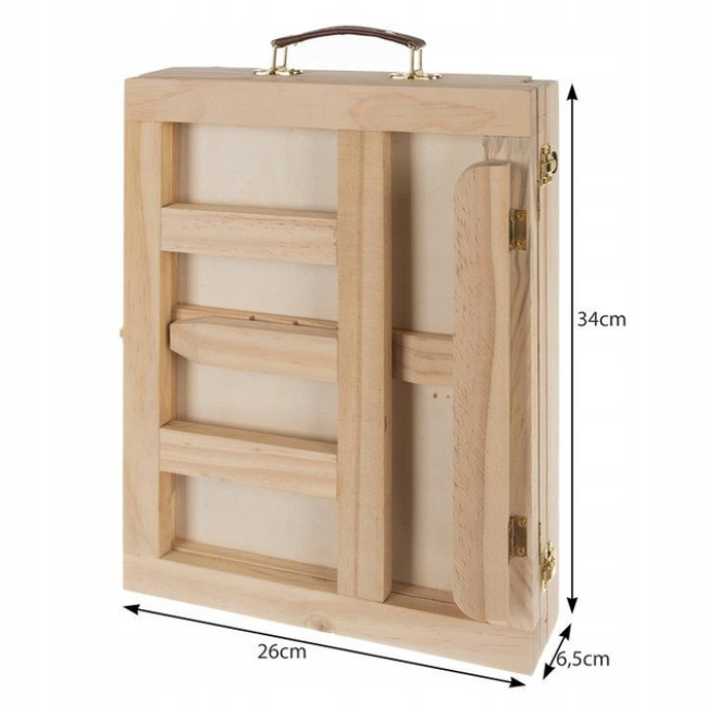 Подарочный художественный набор для рисунка с мольбертом Maaleo в чемодане (46 предметов)