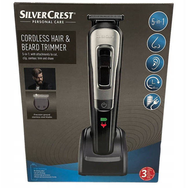 Машинка для стрижки 5в1 волос и бороды c 4 насадками Silver Crest (SHBS 3.7 D3)
