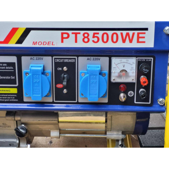 Генератор бензиновий PowerTech PT8500WE Однофазний 2,5-3 кВт