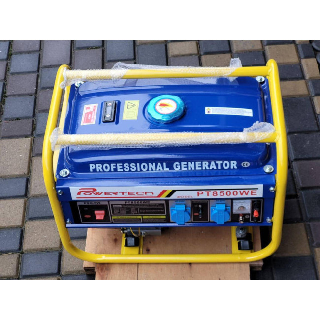 Генератор бензиновий PowerTech PT8500WE Однофазний 2,5-3 кВт