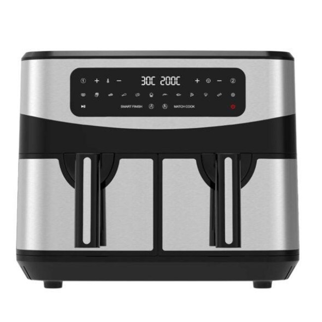Мультипечь-аэрофритюрница двойная 11 л нержавеющая сталь (цифровая без жира,циркуляция воздуха)
