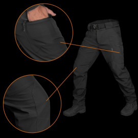 Штани з флісом Camotec Stalker Softshell Vent Чорні