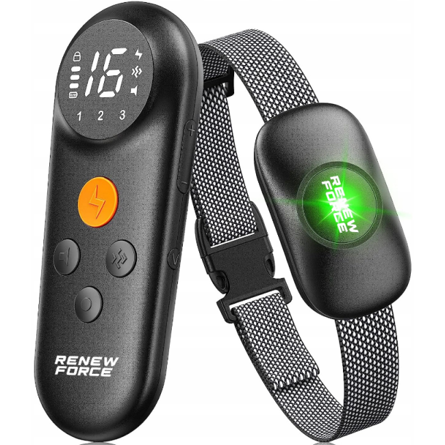 Электроошейник для тренировки собак RENEW FORCE 1000м + пульт дистанционного управления (Польша)