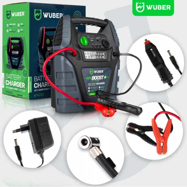 Пусковое устройство (Бустер) c компрессором 5в1 17Ач Wuber (Польша)