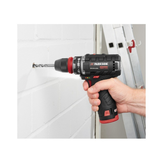 Аккумуляторный бесщеточный шуруповьорт – дрель со съёмным патроном Parkside PBSPA 12 C3