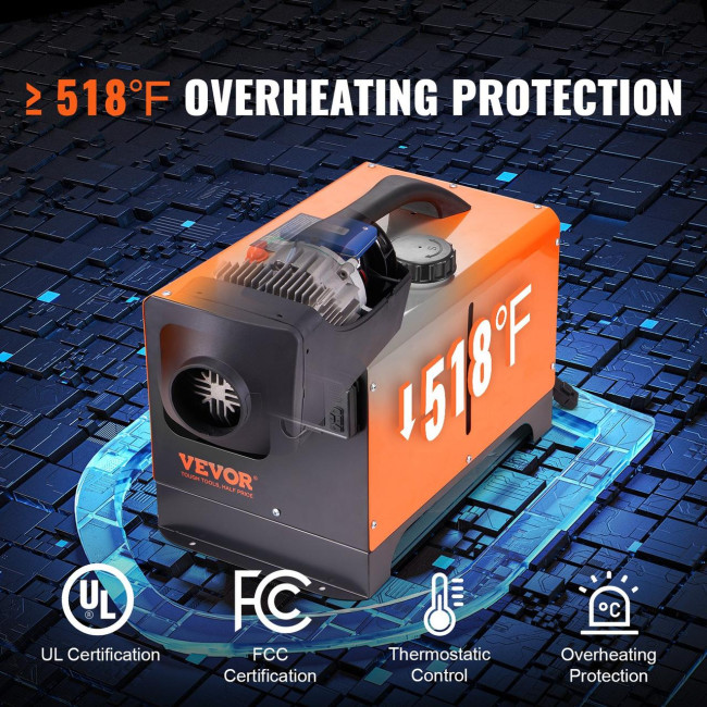 Автономный дизельный обогреватель Vevor 8кВт + Bluetooth (Германия)