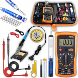 Электрический паяльник Mar-Pol XL Kit 80Вт 220-480°C и набор инструментов для пайки (M79345)