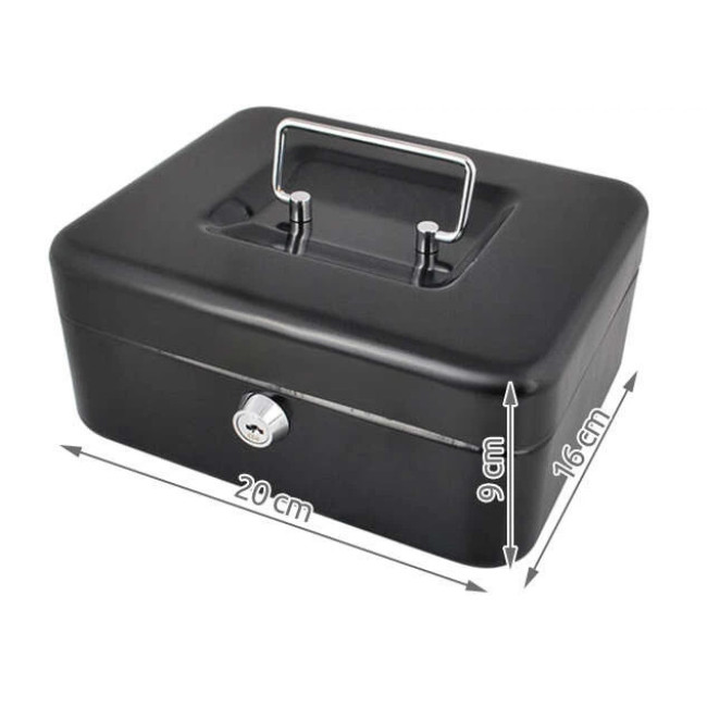 Велика металева касета для грошей Malatec 822 сейф каса - 20×16×9 см