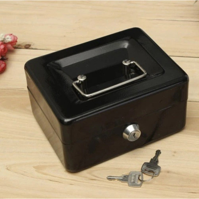 Велика металева касета для грошей Malatec 822 сейф каса - 20×16×9 см