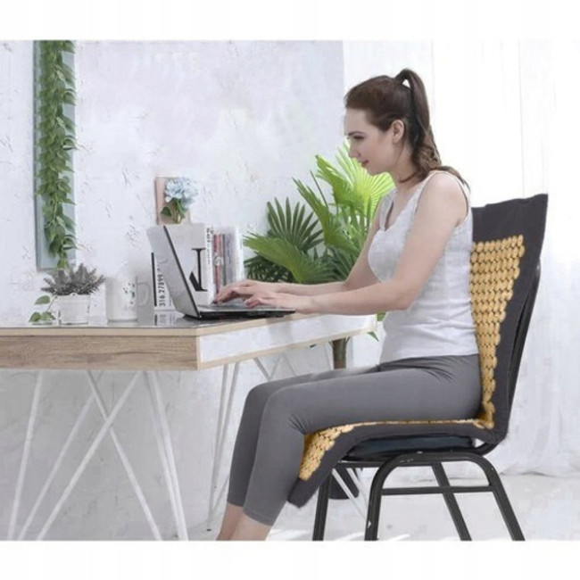 Масажний коврик акупунктурний для точкового масажу з подушкою Trizand + 2 масажні кульки (23375)