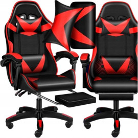 Крісло геймерське Care Life з підставкою для ніг Red/Black (CF-301)