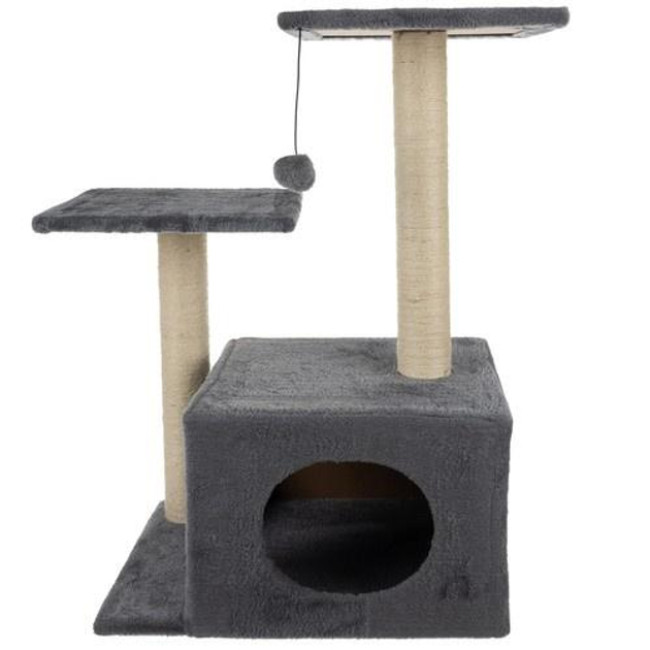 Котячий домік дерев'яний когтеточка Purlov 21712 сірий 71 см