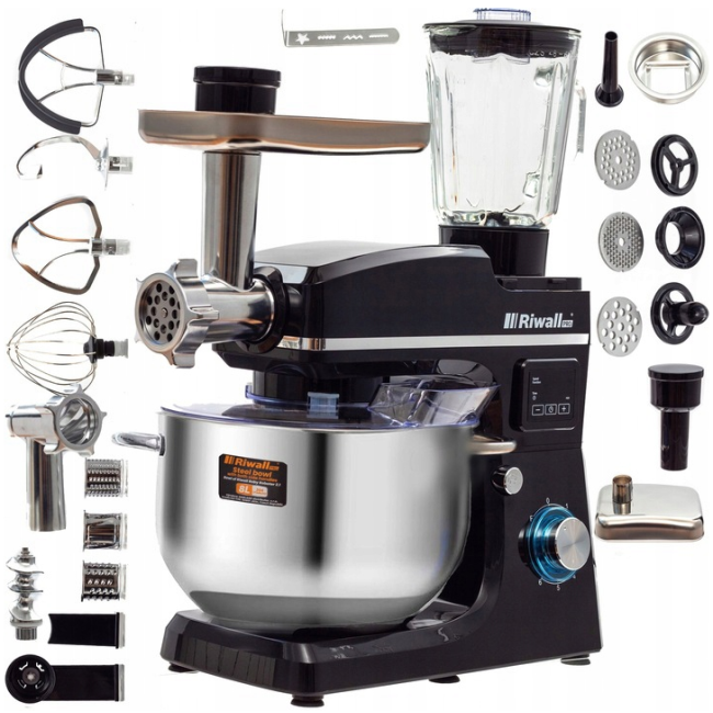 Кухонний комбайн Riwall 28в1 4000Вт + чаша з підігрівом 8л (Чехія)