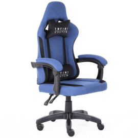 Крісло для геймінгу та офісу з тканини INFINI SYSTEM Blue