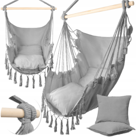 Крісло гамак Бразильське Malatec сірий 100см до 120кг (Польща)