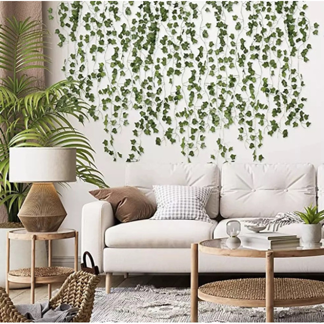 Штучна лоза плюща Gardlov гірлянда 12,6 м для прикрас весілля, дому, ресторану (19733)