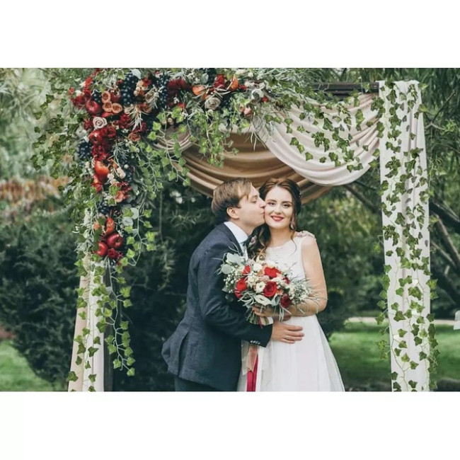 Штучна лоза плюща Gardlov гірлянда 12,6 м для прикрас весілля, дому, ресторану (19733)