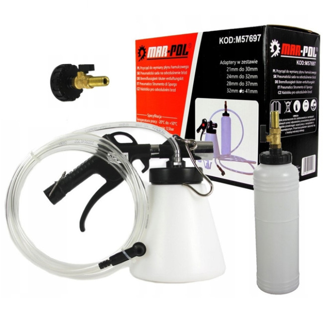 Набір для заміни гальмівної рідини та прокачування гальмівних систем і зчеплення Mar-Pol 0.75 л 6-12 бар (M57697)