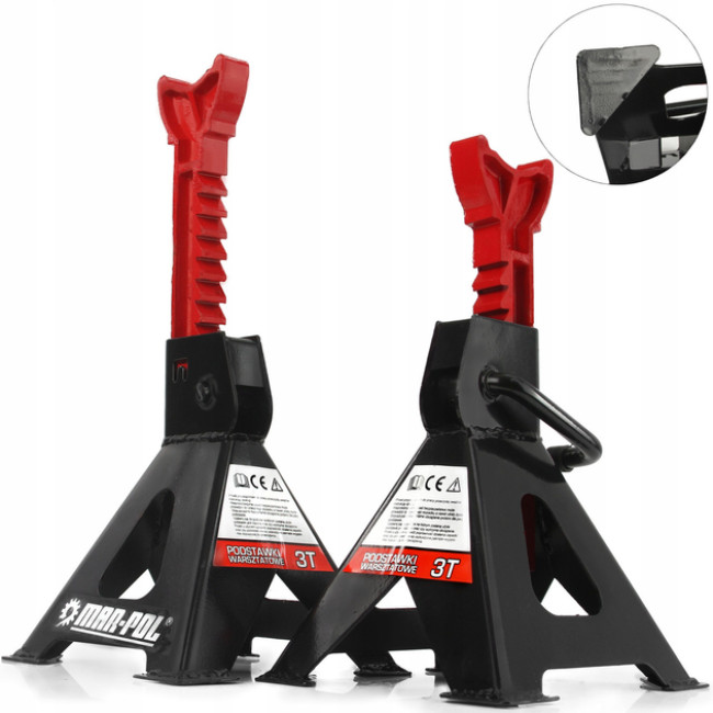 Комплект підставок-стійок під автомобіль Mar-Pol 3 т з механічним блокуванням 270 - 410 мм 2 шт (M80102)