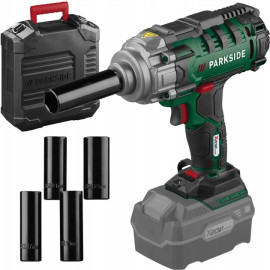 Аккумуляторний ударний гайковерт PARKSIDE - модель - PASSK 20-LI C3 (без акумулятора і зарядного пристрою) - комплектація - кейс + 4 насадки