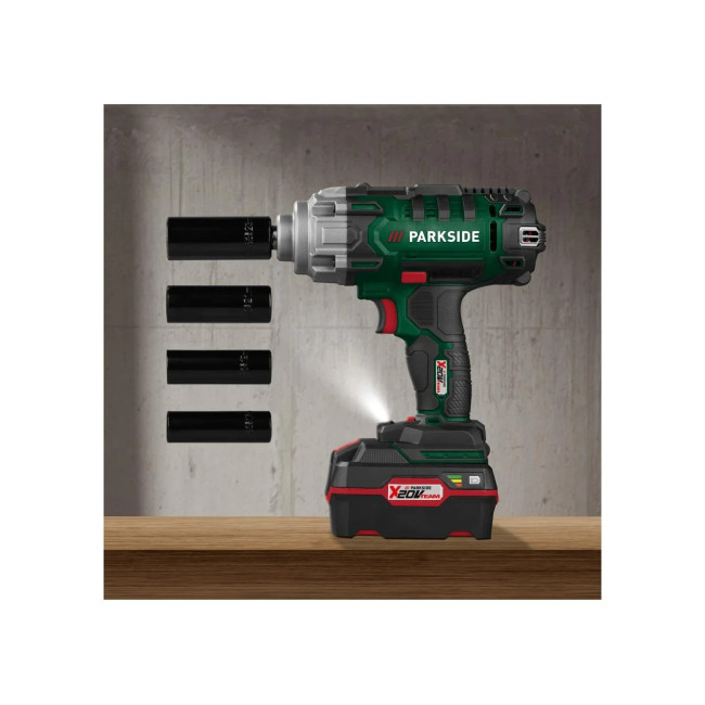 Акумуляторний ударний гайковерт Parkside PASSK 20-Li C4 400Нм Потужний ударний гайковерт для автомобіля