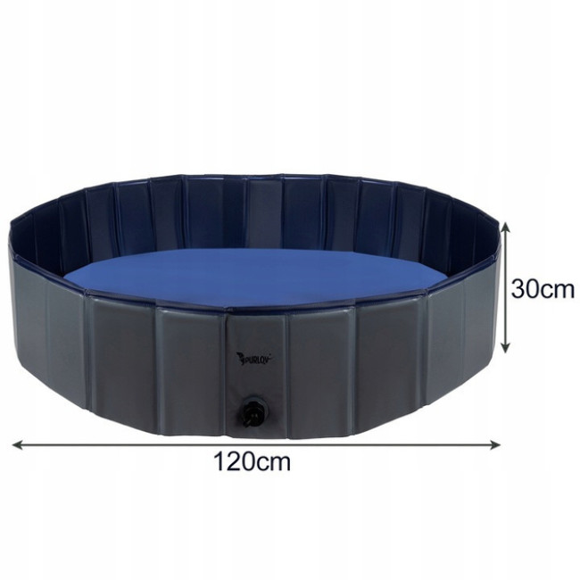 Складной бассейн-манеж для купания и охлаждения собак Purlov 120 х 30 см нескользкое дно (23831)