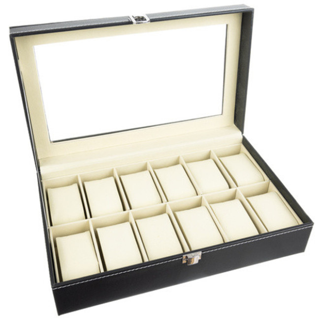 Органайзер для часов браслетов и украшений Soulima 12 отделений 30.5 x 20.5 x 8 см (12534)