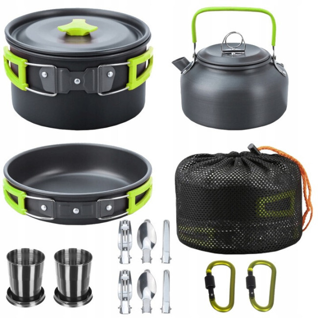 Туристичний посуд Trizand 23667 18 в 1, комплект для 2-х людей