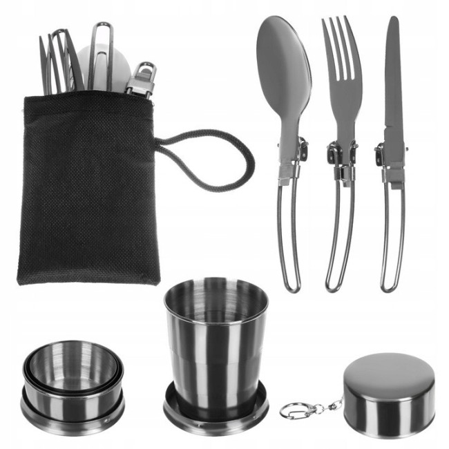 Туристичний посуд Trizand 23667 18 в 1, комплект для 2-х людей