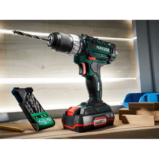 Аккумуляторная дрель-шуруповерт Parkside PABS 20-LI L9 набір