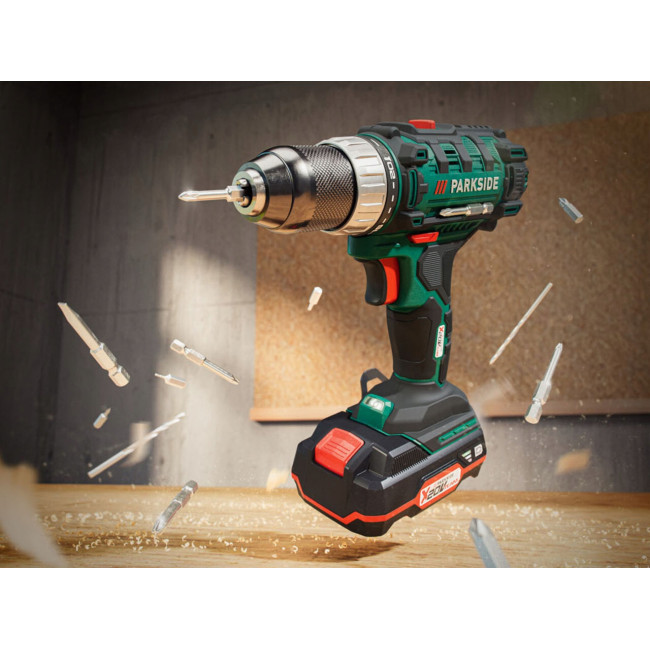 Аккумуляторная дрель-шуруповерт Parkside PABS 20-LI L9 набір