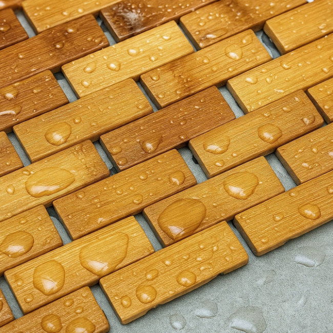 Килимок для ванної кімнати бамбуковий RUHHY водонепроникний, під душ 80 x 50 x 1 см (26048)