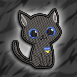 Шеврон SteelCats Котик Патріотик 8х6.5см