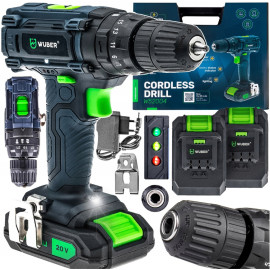 Аккумуляторний шуруповерт Wuber 20В +2 батареї (Польща)